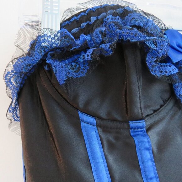 WHIMSIGOTH Goth Dark Fairy Goth Pirate Steampunk Lace Satin Boned Corset Size M - Picture 7 of 13